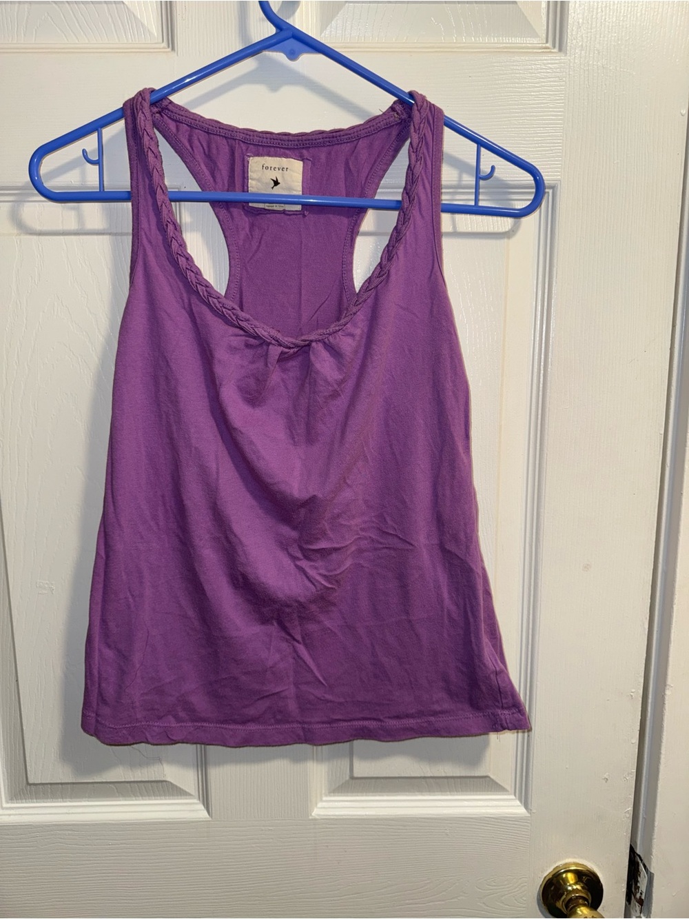 Forever 21 Purple Braided Strap Racerback Tank